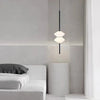 Suspension Géométrique Verre Opalin et Métal Noir - Chambre Salon Cuisine — Facetto