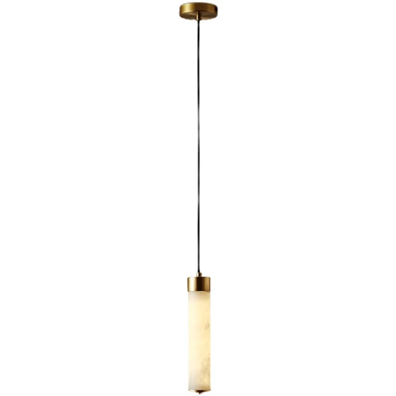 Paloma Cylindre Laiton et Albâtre Blanc Minimaliste