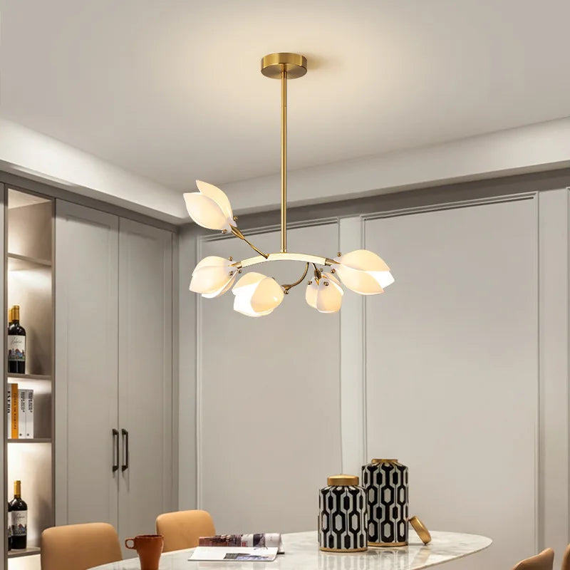 Lustre Suspension Demi-Sphère Céramique Blanche Minimaliste Design - Salon Salle à Manger — Eos