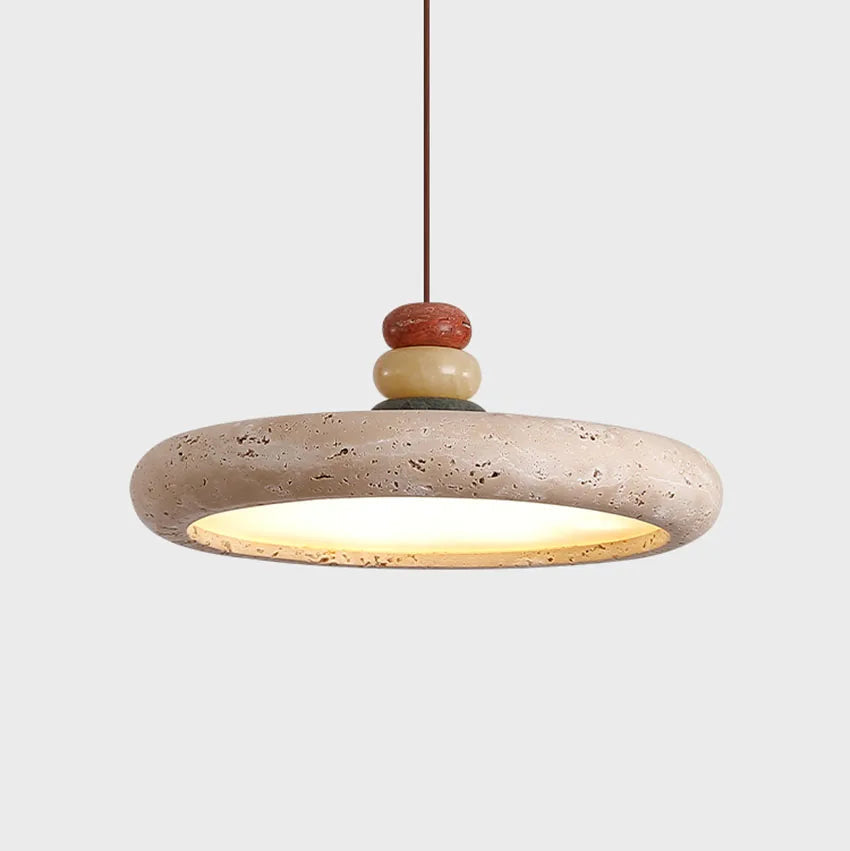 Suspension Cylindre Pierre Empilée Multicolore Nordique Design - Chambre Salon Cuisine — Incandeo