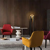 Lampadaire Cylindre Métal Noir et Verre Ambré - Salon Bureau Chambre — Prisme