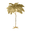 Lampadaire Plumes Blanches et Métal Doré Art Déco - Salon Bureau Chambre — Aigrette
