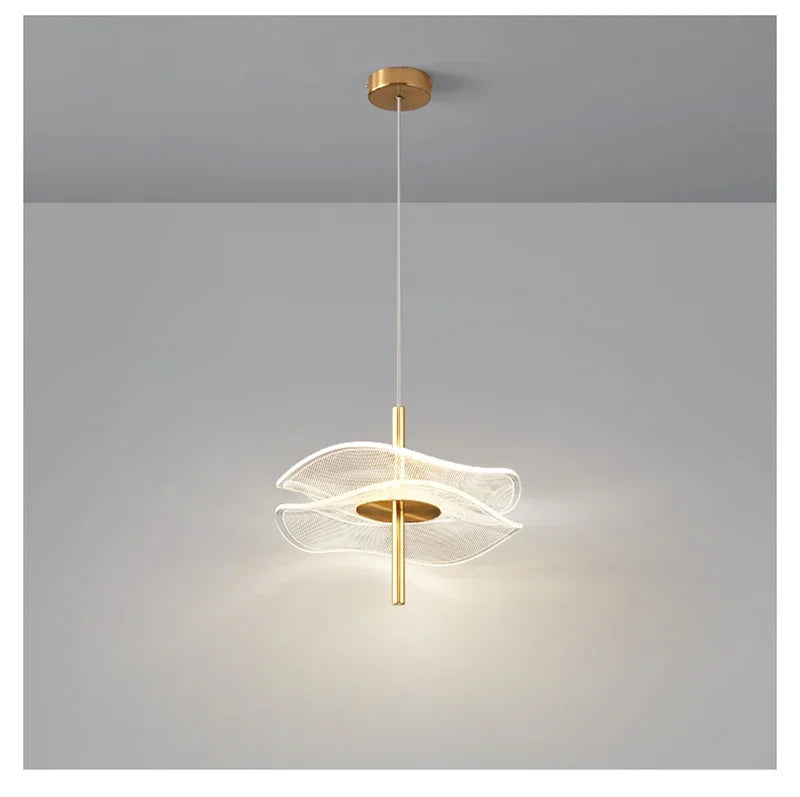 Ayasha Feuille Verre Transparent et Laiton Épuré