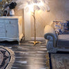 Lampadaire Feuillage Plumes Crème et Métal Doré - Salon Bureau Chambre — Folia