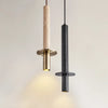 Suspension Cylindre Acier Noir Mat Minimaliste Design - Chambre Salon Cuisine — Vivace