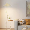 Lampadaire Spirale Métal Noir et Abat-Jour Plissé Blanc - Salon Bureau Chambre — Helix