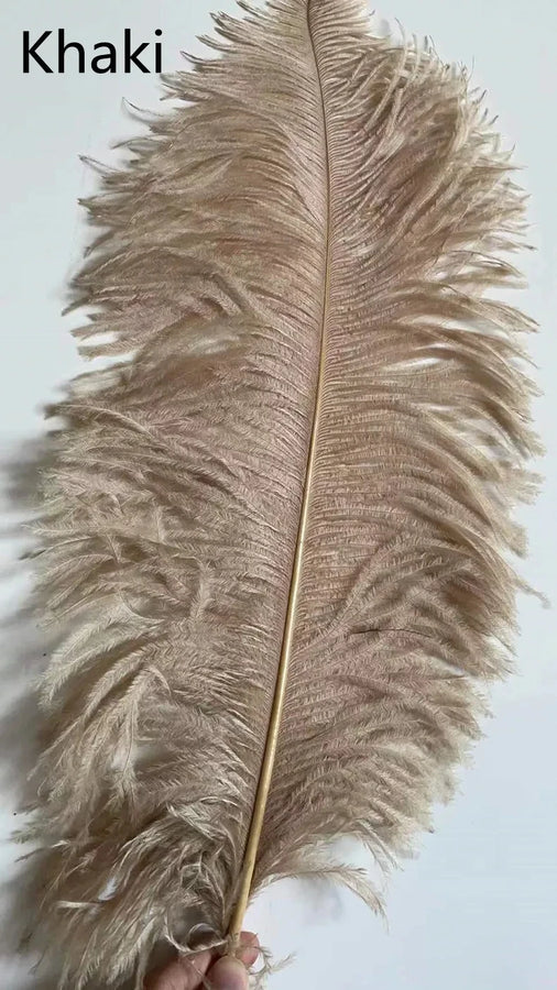 Lampadaire Plumes Blanches et Métal Doré Art Déco - Salon Bureau Chambre — Aigrette