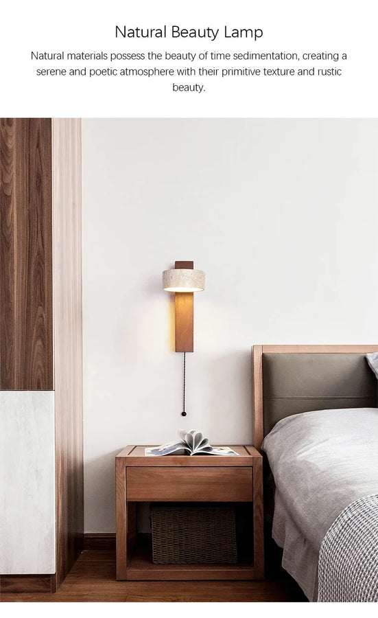 Estrella Cylindre Béton Brut et Bois Naturel
