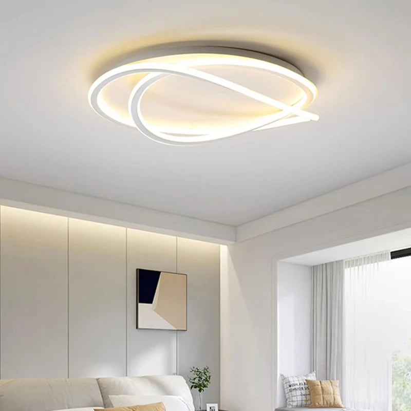 Plafonnier Anneaux Métal Blanc Minimaliste Design Moderne - Salle de Bain Salon Chambre — Maestral