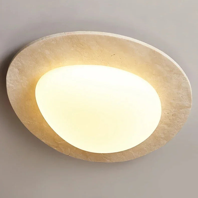 Plafonnier Ovale Verre Opalin Blanc Épuré Design Moderne - Salle de Bain Salon Chambre — Aristide