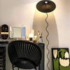 Lampadaire Spirale Métal Noir et Abat-Jour Plissé - Salon Bureau Chambre — Spiro