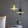 Suspension Cylindre Laiton et Marbre Blanc Art Déco - Chambre Salon Cuisine — Arabella