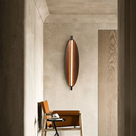 Applique Murale Ovale Bois Naturel Minimaliste Design Moderne - Chambre Salle de Bain Salon — Ovalo