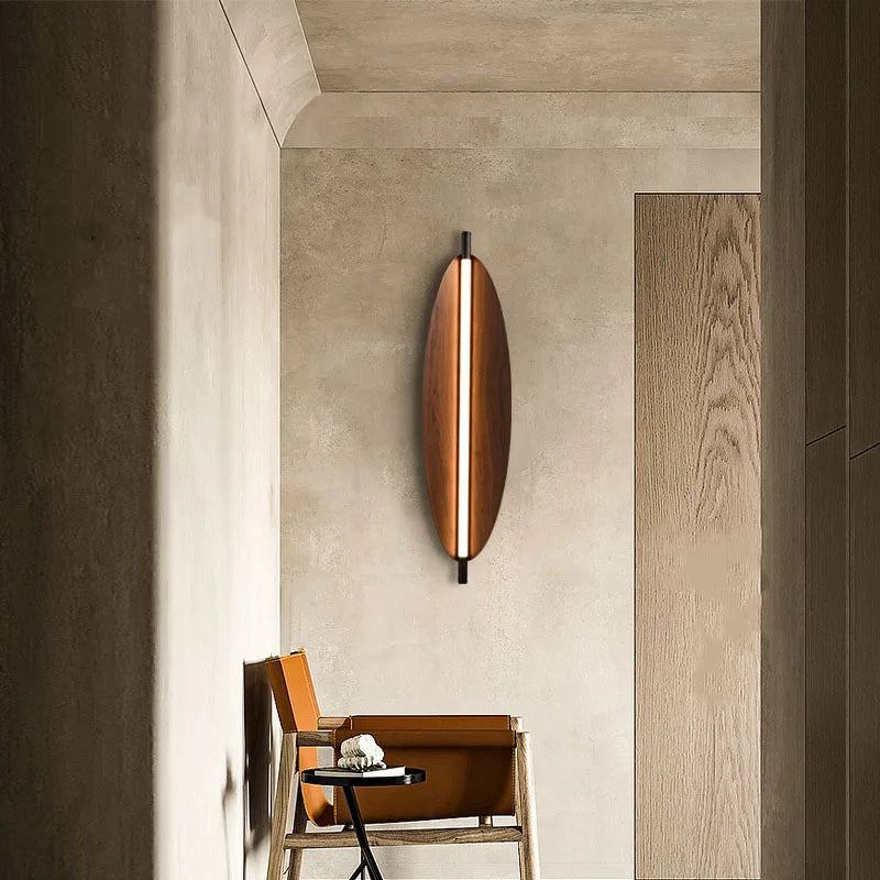 Applique Murale Ovale Bois Naturel Minimaliste Design Moderne - Chambre Salle de Bain Salon — Ovalo