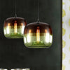 Suspension Cylindre Verre Soufflé Bicolore Élégant - Chambre Salon Cuisine — Jaspe