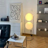 Lampadaire Sphère Verre Opalin et Métal Chromé Minimaliste Design - Salon Bureau Chambre — Orbe