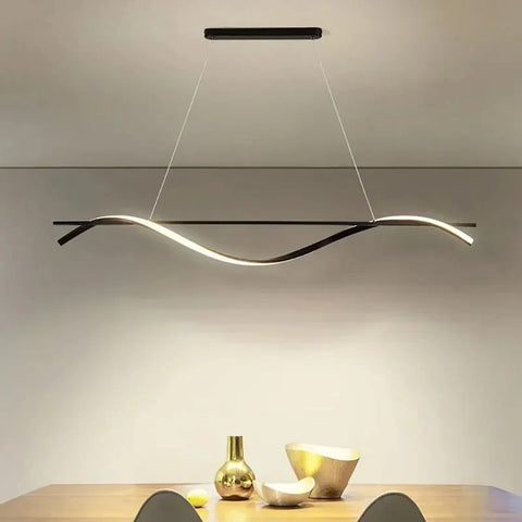 Suspension Anneau Métal Noir Mat Minimaliste Design - Cuisine Salon Bureau — Flambeau