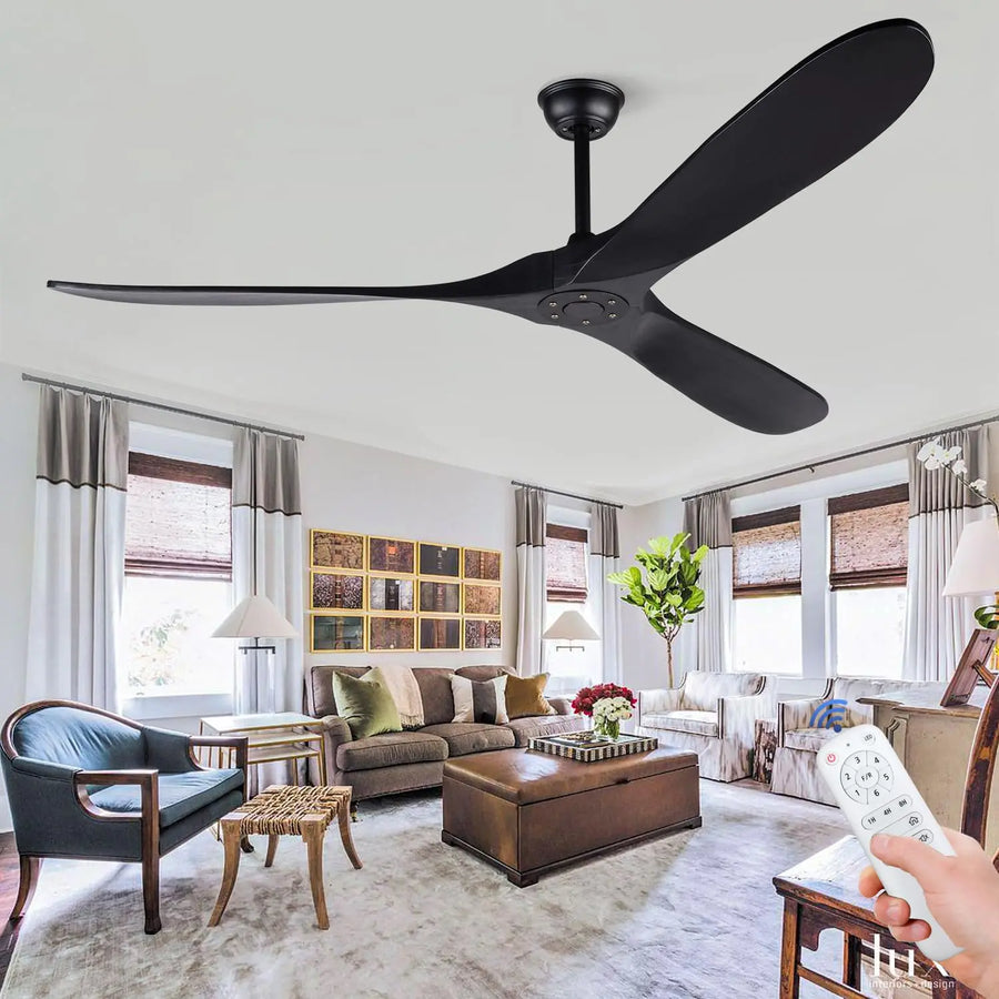 Ventilateur de Plafond Bois XXL avec Éclairage LED
