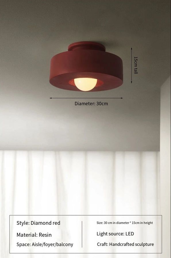 Lund Cylindre Tissu Bordeaux Minimaliste