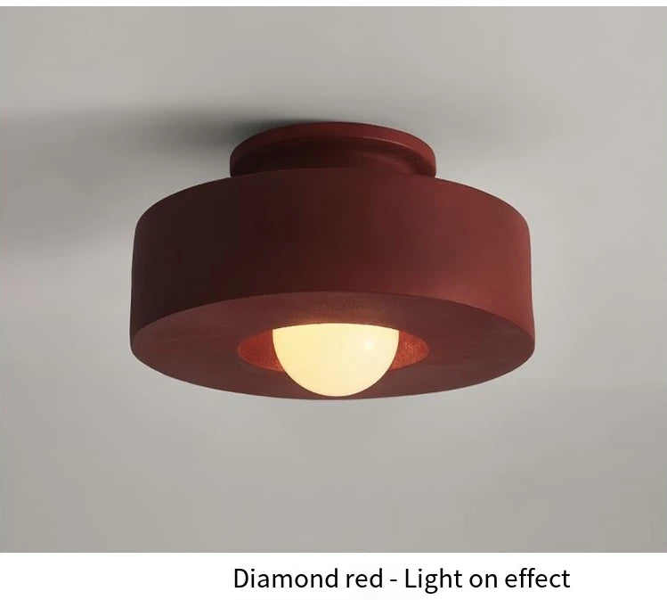 Lund Cylindre Tissu Bordeaux Minimaliste