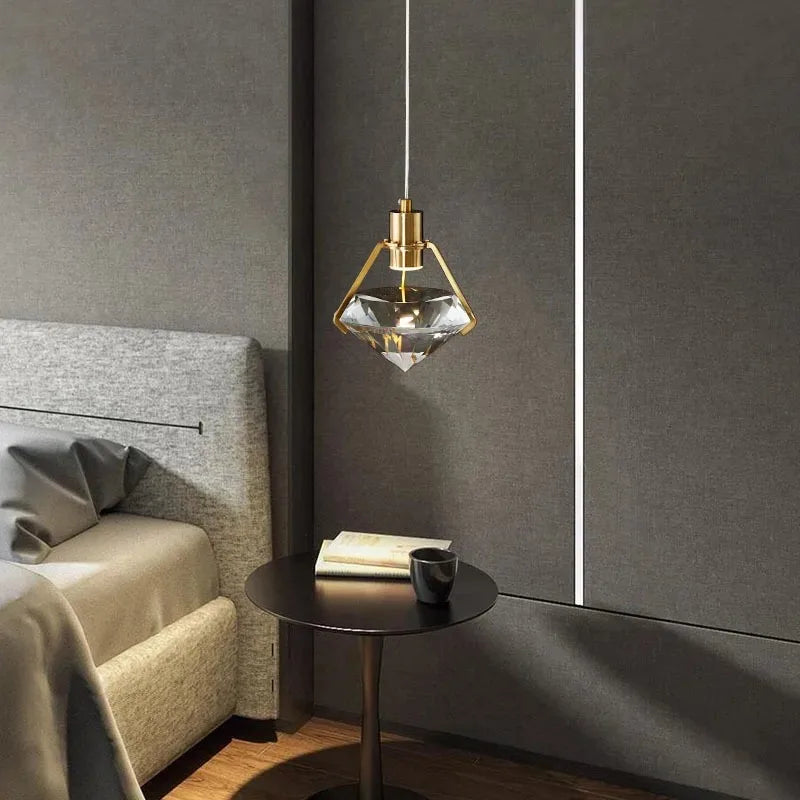 Suspension Cylindre Verre Blanc Art Déco - Chambre Salon Cuisine — Miro