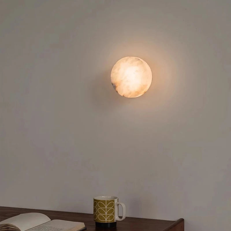 Applique Murale Cylindre Béton et Bois Naturel Nordique Design Moderne - Chambre Salle de Bain Salon — Ina