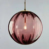 Suspension Sphère Verre Coloré et Laiton Épuré Design Boule - Cuisine Salon Salle à Manger — Mimosa
