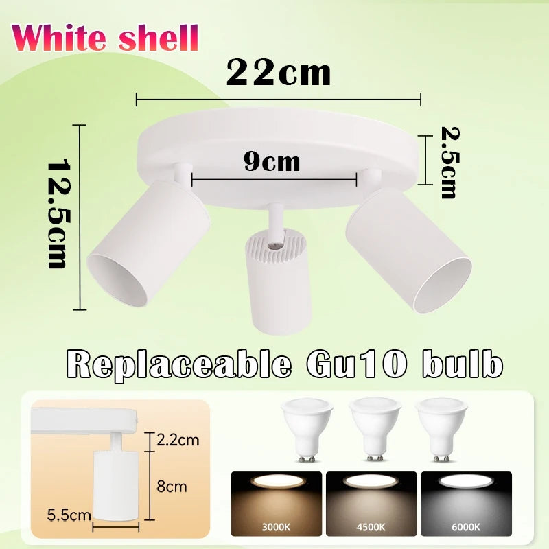 Suspension Rail Cylindres Acier Noir Mat Minimaliste Design - Chambre Salon Cuisine — Réglette