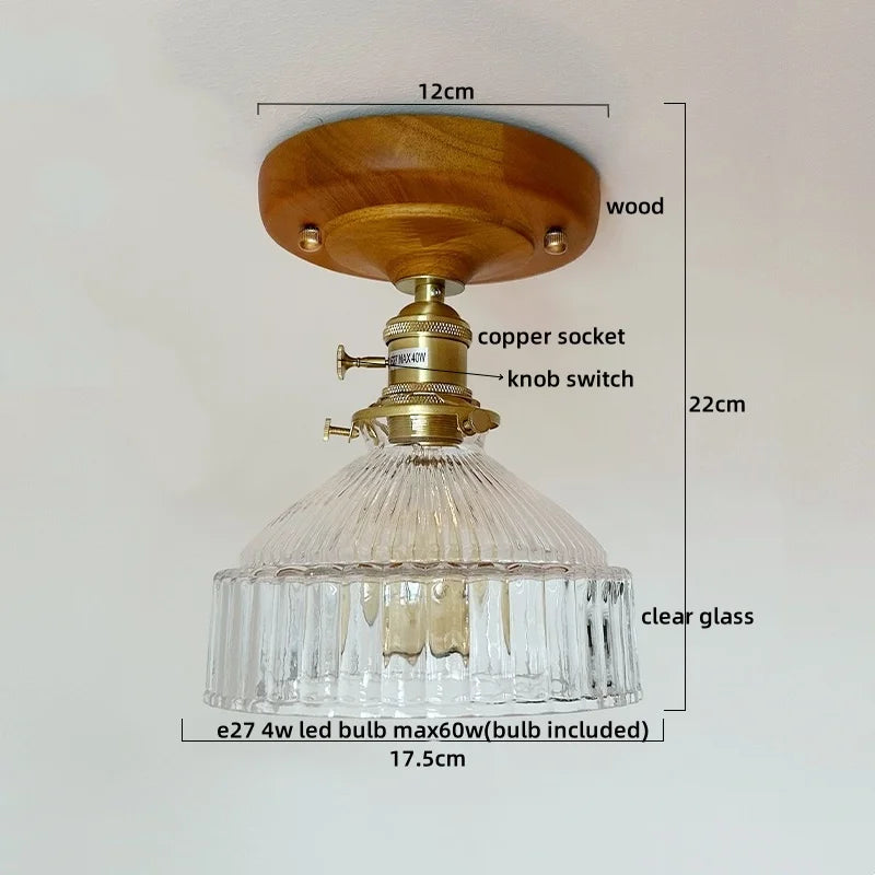 Lumio Vintage Verre Transparent et Bois Naturel