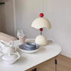 Lampe de Table Sphère Métal Blanc et Rouge Art Déco - Chambre Bureau Salon — Oxys