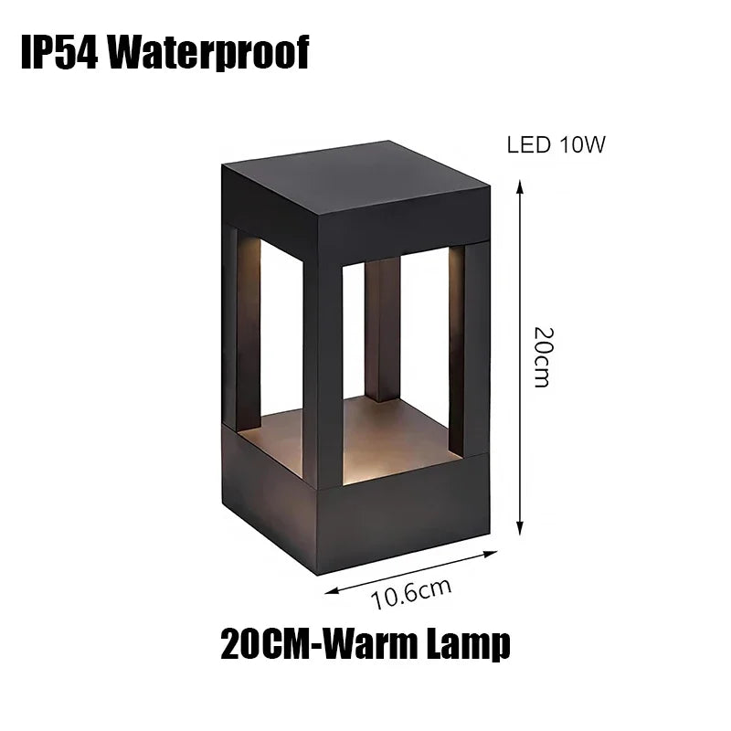 Lampadaire Lanterne Métal Noir Minimaliste Design - Salon Bureau Chambre — Falot