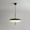 Suspension Disque Métal Noir et Verre Opalin - Chambre Salon Cuisine — Xenon