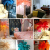 Lampadaire Feuillage Plumes Crème et Métal Doré - Salon Bureau Chambre — Folia
