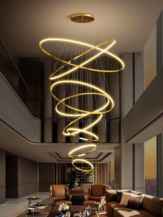 Svea Spirale Anneaux Métal Doré Contemporain