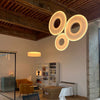Suspension Anneaux Verre Opalin Blanc Épuré Design - Chambre Salon Cuisine — Halo
