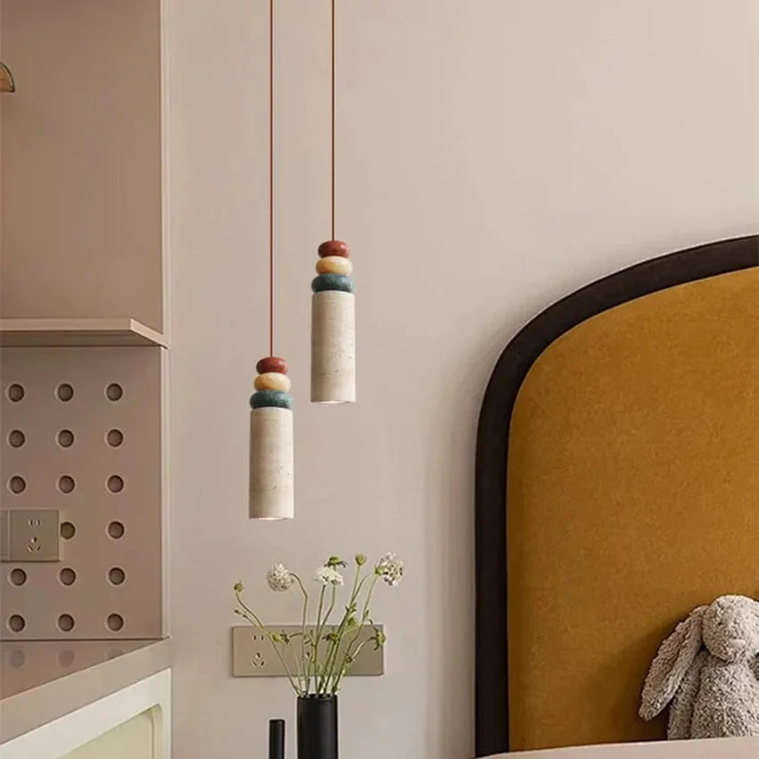 Strate — suspension cylindrique en pierre naturelle, vue 9