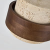 Suspension Cylindre Bois Foncé et Béton Brut - Chambre Salon Cuisine — Fuseau