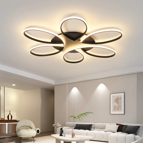 Plafonnier Anneaux Ondulés Métal Blanc Minimaliste Design Moderne - Salle de Bain Salon Chambre — Ringa