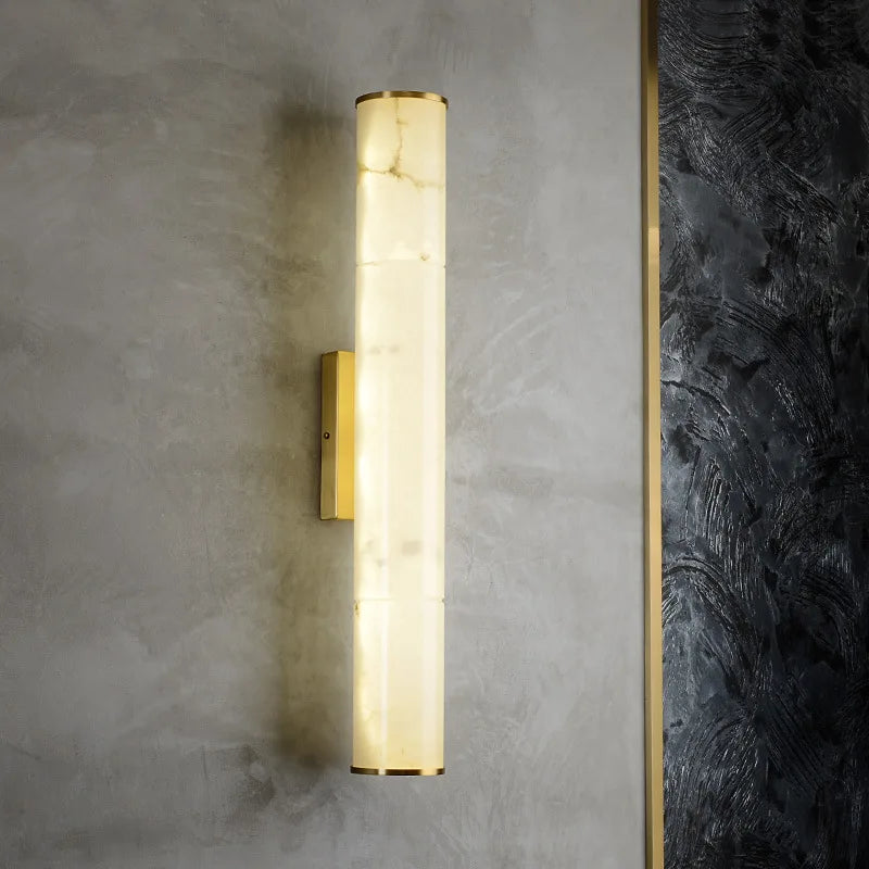 Geoffroy Cylindre Onyx Blanc et Laiton