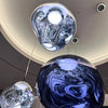 Suspension Sphère Verre Miroir Métallisé Multicolore Boule - Cuisine Salon Salle à Manger — Rhodium