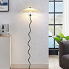 Lampadaire Spirale Métal Noir et Abat-Jour Plissé - Salon Bureau Chambre — Spiro
