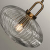 Suspension Cylindre Verre Strié et Laiton Doré - Chambre Salon Cuisine — Presto