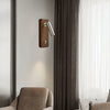 Applique Murale Cylindre Laiton et Bois Noyer Épuré Design Moderne - Chambre Salle de Bain Salon — Prisme