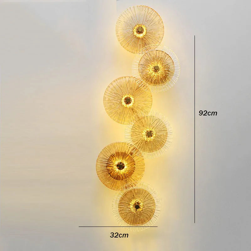 Taormina Disques Verre Transparent et Métal Doré