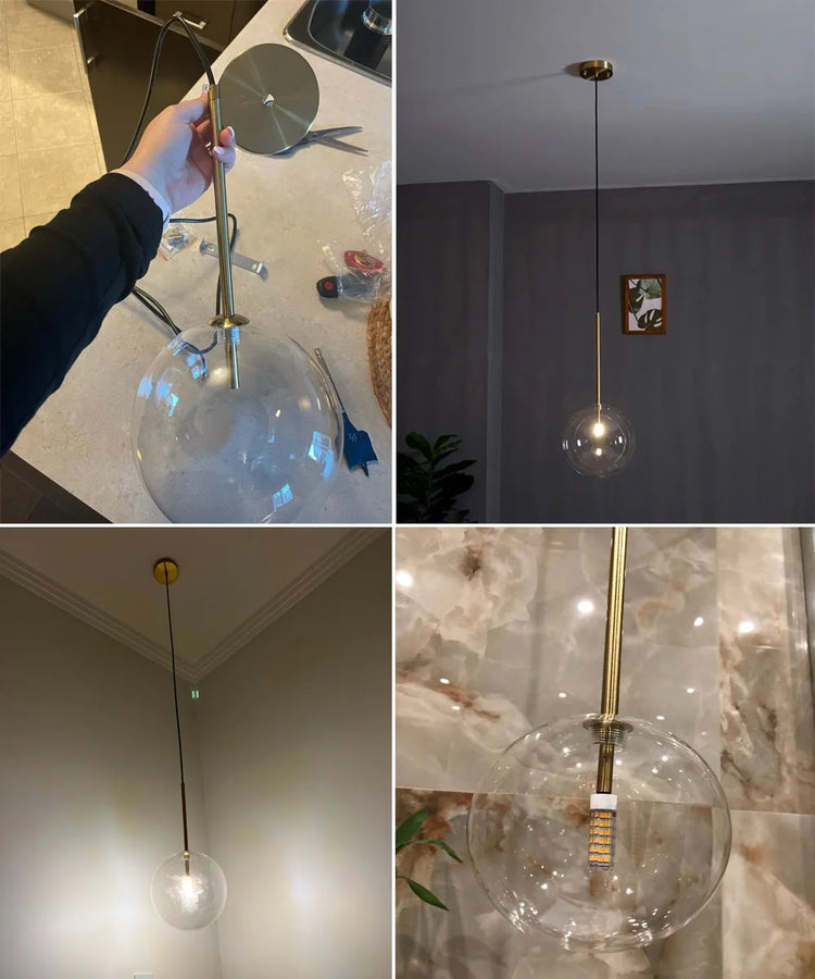 Ronda Sphère Verre Transparent et Laiton Minimaliste
