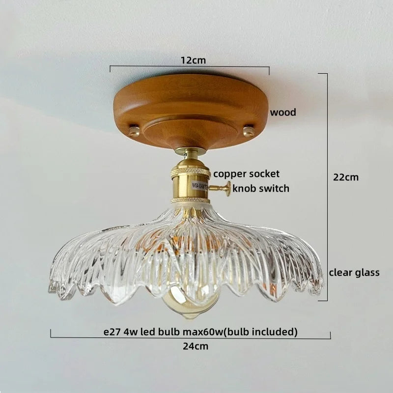 Lumio Vintage Verre Transparent et Bois Naturel