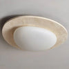 Plafonnier Ovale Verre Opalin Blanc Épuré Design Moderne - Salle de Bain Salon Chambre — Aristide