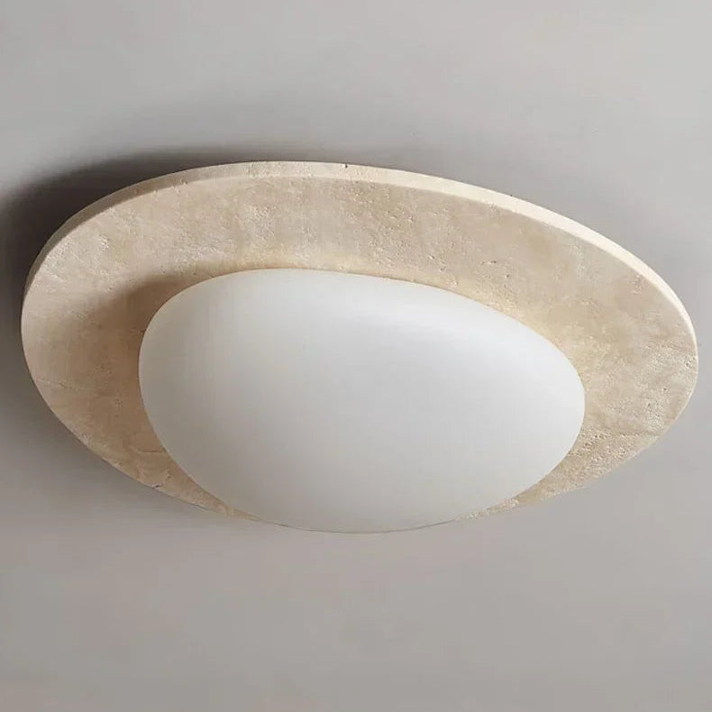 Plafonnier Ovale Verre Opalin Blanc Épuré Design Moderne - Salle de Bain Salon Chambre — Aristide