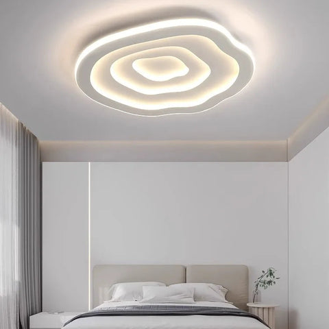Plafonnier Anneaux Métal Noir et Blanc Épuré Design Moderne - Salle de Bain Salon Chambre — Ritmeo