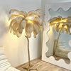 Lampadaire Feuillage Plumes Crème et Métal Doré - Salon Bureau Chambre — Folia